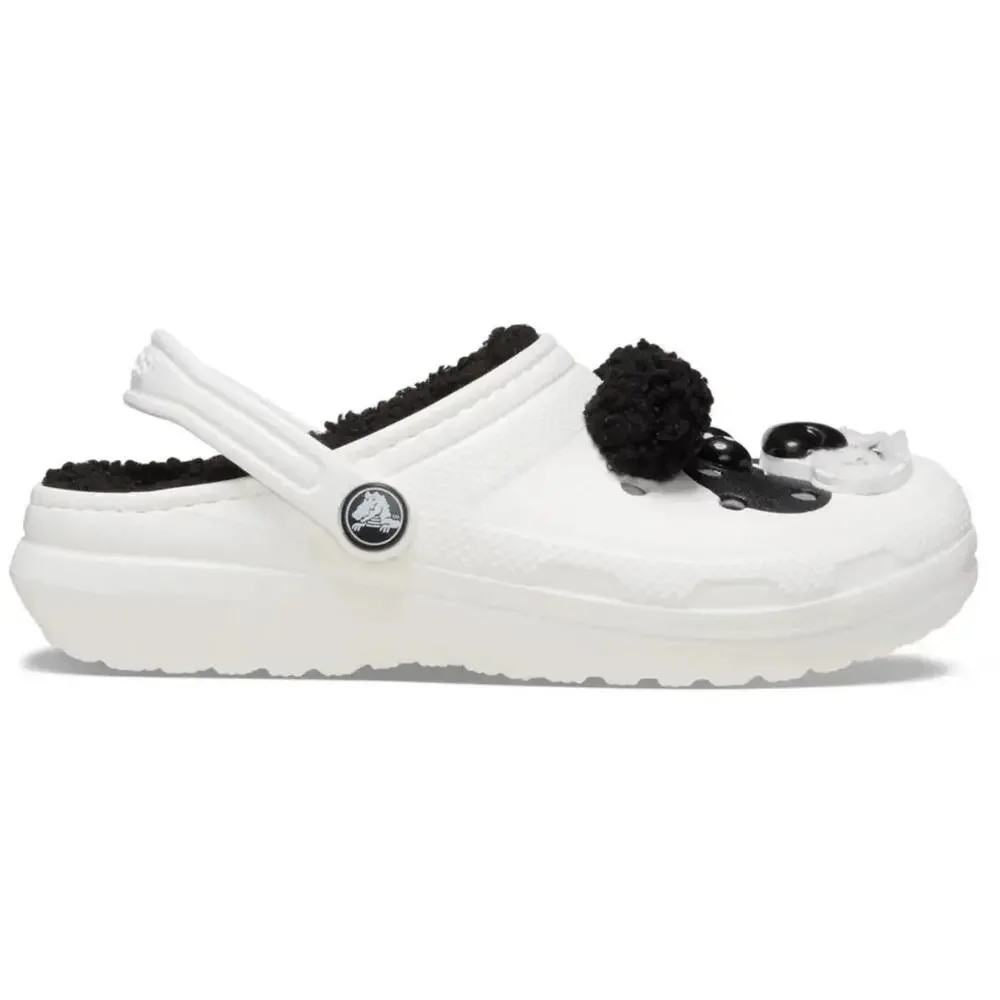 Crocs Classic Lined I Am Panda Bear 210395-0WX Clogs Kids C9 White Shoes KFC684